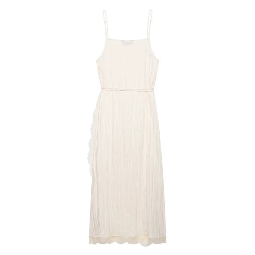 ZARA Premium Lace Trim Ruffle Strap Dress